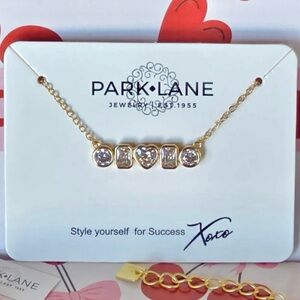 Park Lane DAZZLE DROP Gold Bar Necklace  Crystals Exclusive Valentine’s Day NWT
